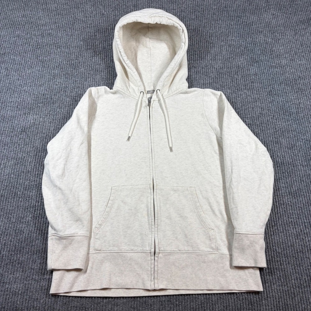 GAP‎ Sweats Hoodie Women's Large Petite Oatmeal Heather Full Zip Sweatshirt